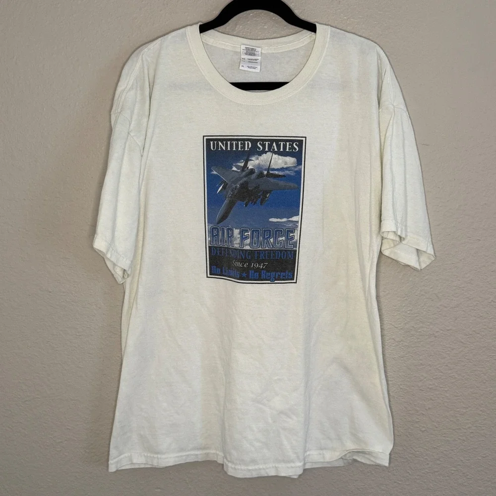 Vintage XL US Air Force Fighter Jet Graphic Tee USA Cotton Armed Forces Military - Picture 2 of 7